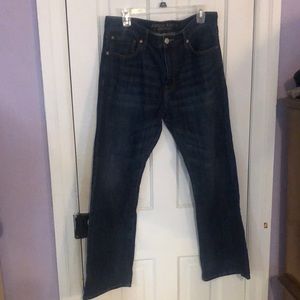 Mens dark wash American eagle original boot cut jeans